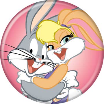 Looney Tunes Bugs and Lola 1.25 Inch Button