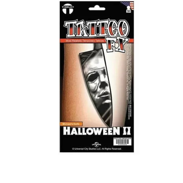 Tinsley Transfers Halloween II Michael Myers Knife Temporary Tattoo