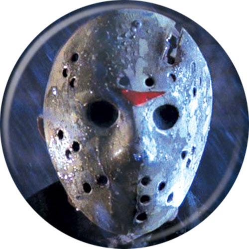 Friday The 13th Mask On Blue 1.25 Inch Button