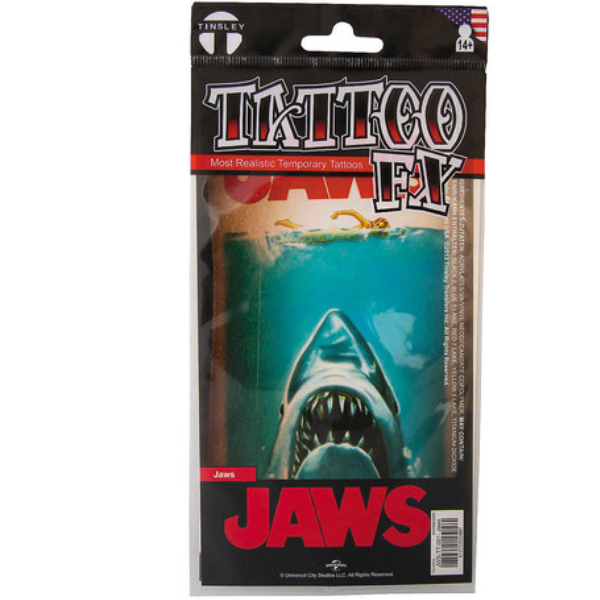 Tinsley Transfers Jaws Poster Art Temporary Tattoo