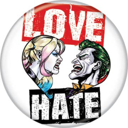 DC Comics Love Hate Harley And Joker 1.25 Inch Button