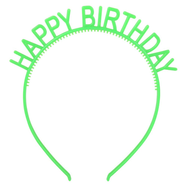 6" Glow In The Dark Happy Birthday Headband 12 Pc.