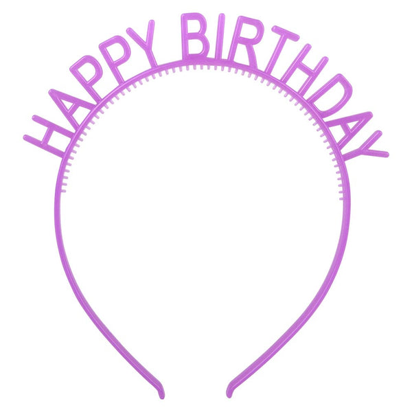 6" Glow In The Dark Happy Birthday Headband 12 Pc.