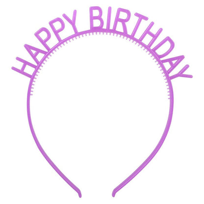 6" Glow In The Dark Happy Birthday Headband 12 Pc.