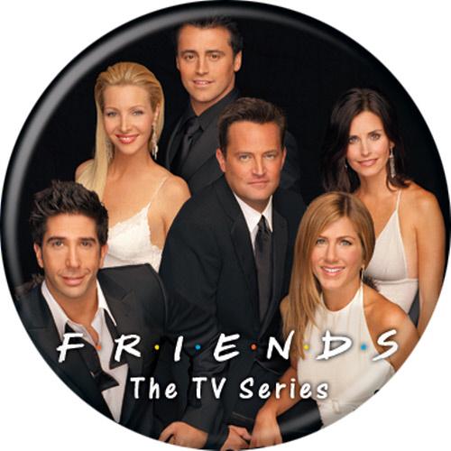 Friends Cast On Black 1.25 Inch Button