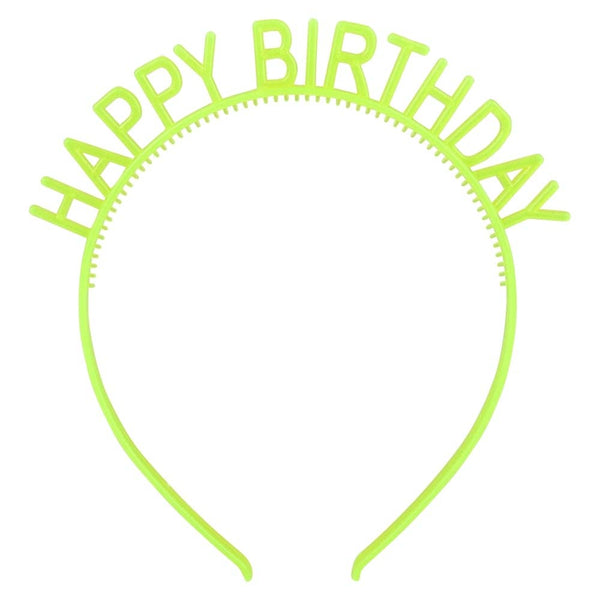 6" Glow In The Dark Happy Birthday Headband 12 Pc.