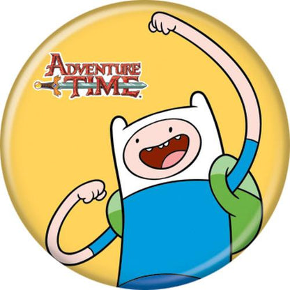 Adventure Time Finn On Yellow 1.25 Inch Button