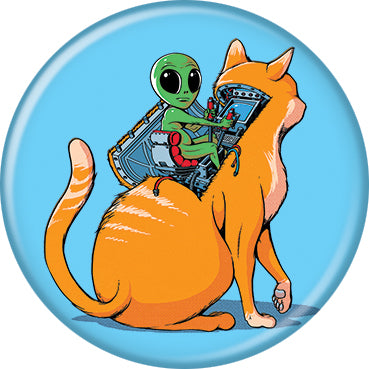 Tobe Fonseca Alien Cat Button 1.25 Inch Button