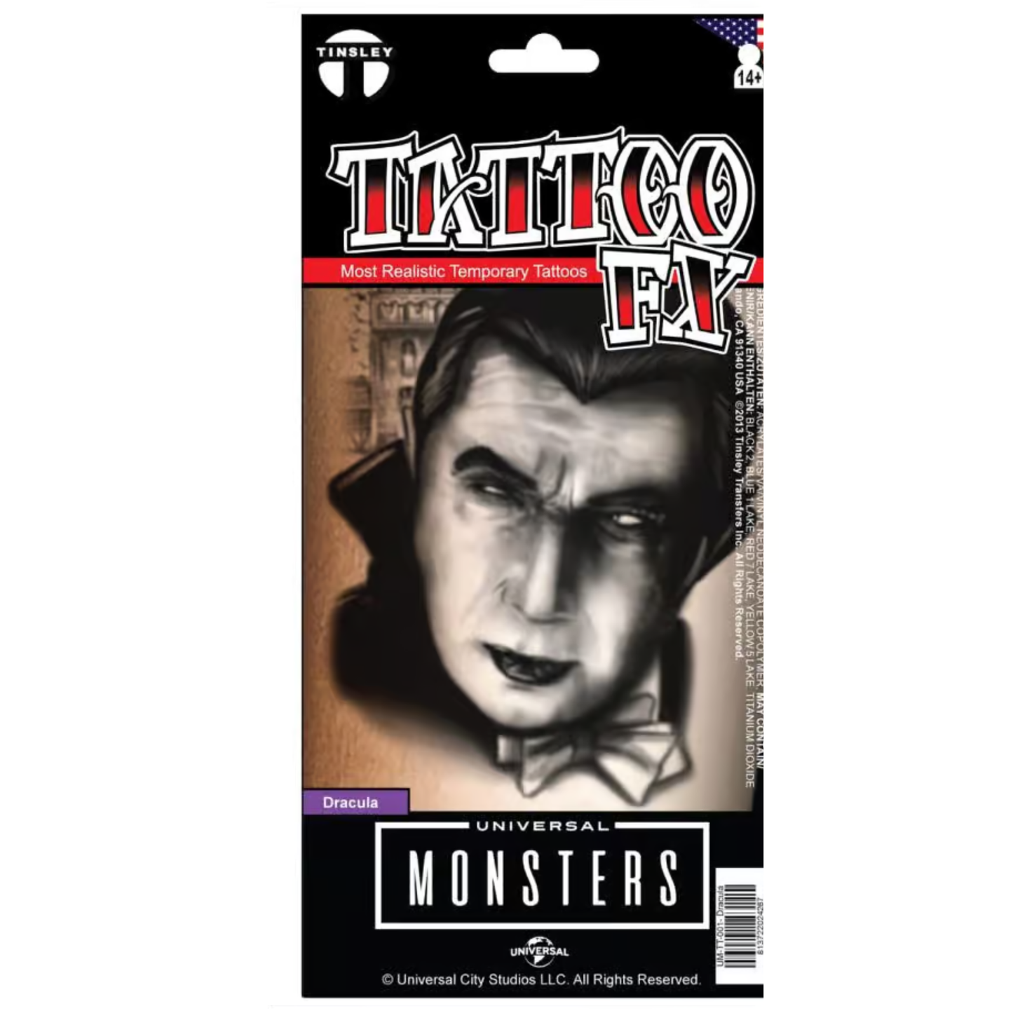 Dracula Temporary Tattoo FX - Universal Monsters