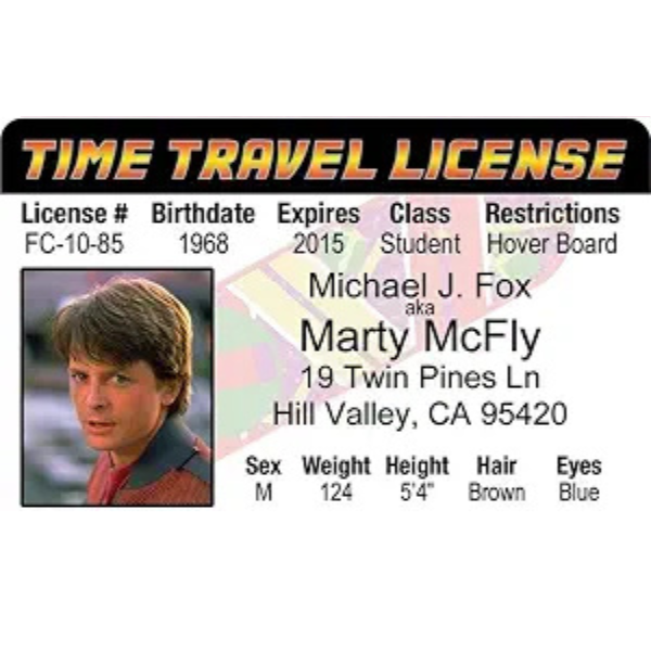 Marty McFly ID Card