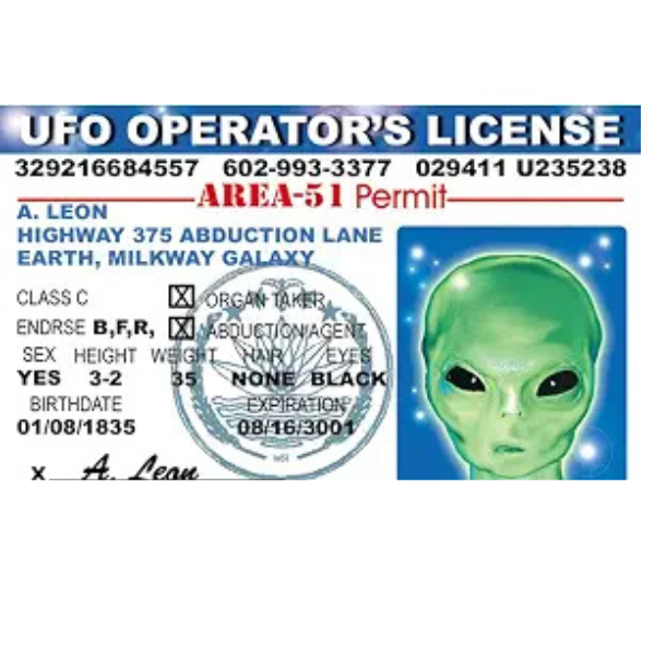 Alien UFO Card