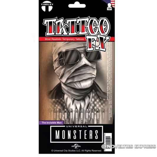 The Invisible Man Temporary Tattoo FX - Universal Monsters