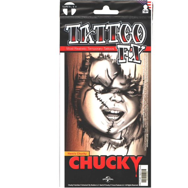 Tinsley Transfers Child's Play Here's Chucky Temporary Tattoo