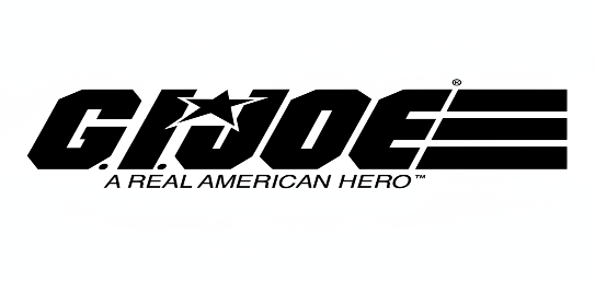 G.I. Joe logo with text 'A Real American Hero' on a white background