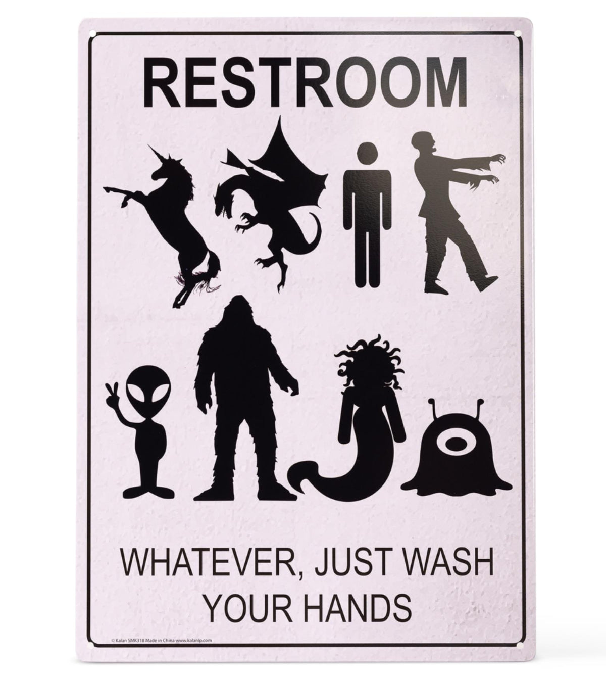 Restroom: Whatever Just Wash Hands Metal Sign